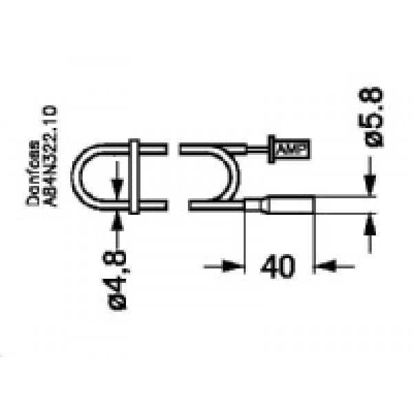 DANFOSS (RIDAN) AKS12 Датчик темературы , 8500 мм, AMP - 084N0041 (ДАНФОСС)