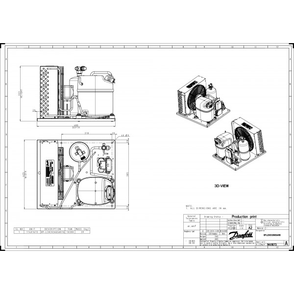 DANFOSS (RIDAN) OP-LCHC026GSA01G Агрегат компр.-конд. - 114X1673 (ДАНФОСС)