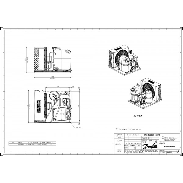 DANFOSS (RIDAN) OP-LCHC034GSA04G Агрегат компр.-конд. - 114X1783 (ДАНФОСС)