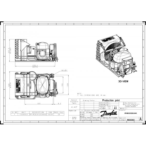 DANFOSS (RIDAN) OP-MCGC012SCA04G агрегат компр.-конд. - 114X0343 (ДАНФОСС)