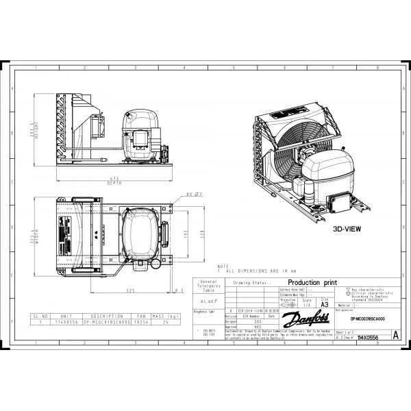 DANFOSS (RIDAN) OP-MCGC018SCA00G Агрегат компр.-конд. - 114X0556 (ДАНФОСС)