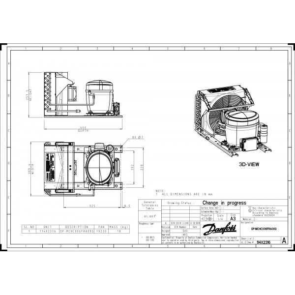 DANFOSS (RIDAN) OP-MCHC006FRA00G Агрегат комп. -конд. - 114X2316 (ДАНФОСС)