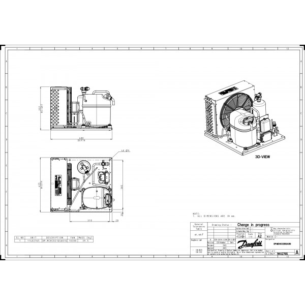 DANFOSS (RIDAN) OP-MCHC021SCA01G Агрегат компр.-конд. - 114X2765 (ДАНФОСС)