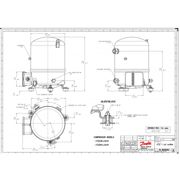 DANFOSS (RIDAN) VTZ038AGNR1A Компрессор - 120B0001 (ДАНФОСС)