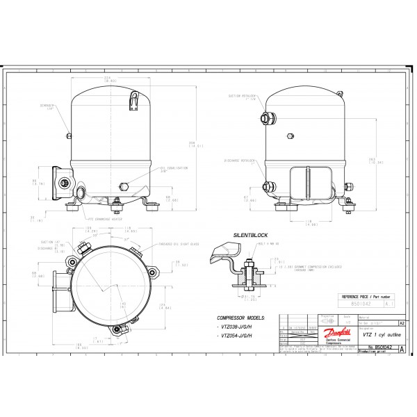 DANFOSS (RIDAN) VTZ054-G Компрессор - 120B0002 (ДАНФОСС)