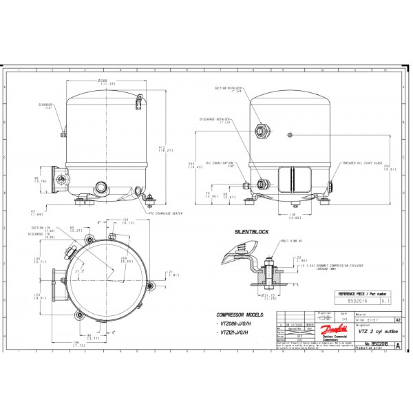 DANFOSS (RIDAN) VTZ121-G Компрессор - 120B0004 (ДАНФОСС)