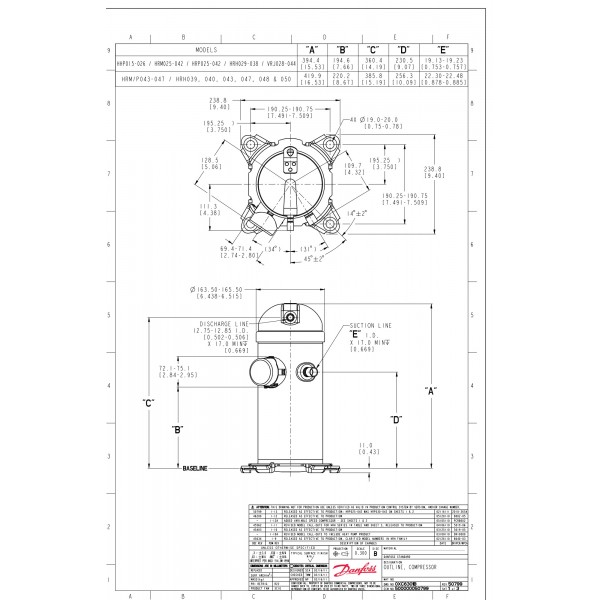 DANFOSS (RIDAN) HRP034T4LP6 Компрессор спиральный - 121L2024 (ДАНФОСС)