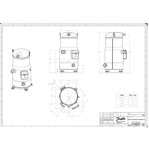 DANFOSS (RIDAN) SH120A4ALC  Спиральный компрессор - 120H0013 (ДАНФОСС)