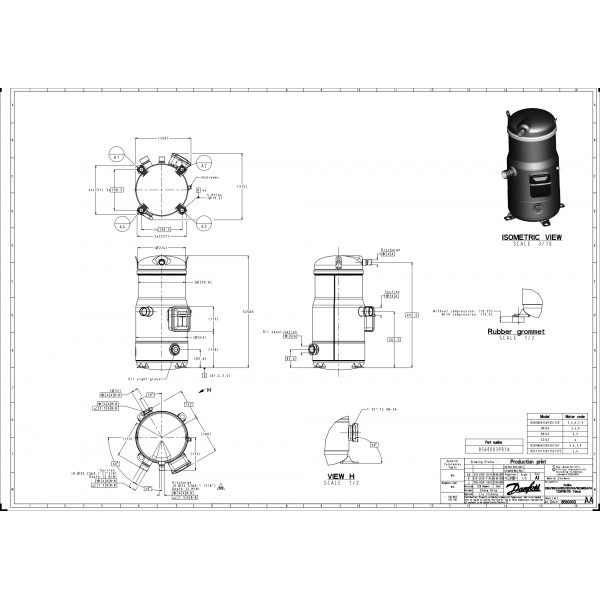 DANFOSS (RIDAN) SH120A4ALC  Спиральный компрессор - 120H0013 (ДАНФОСС)