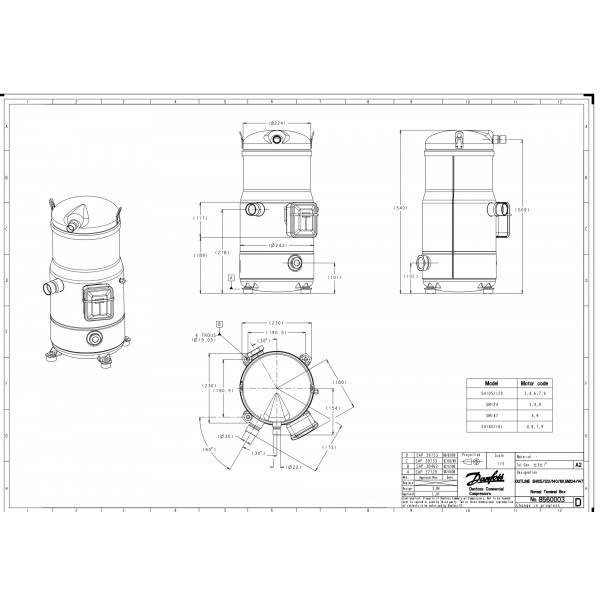 DANFOSS (RIDAN) SH161A4ALC Компрессор спиральный(пр. класс 1770947258) - 120H0023 (ДАНФОСС)