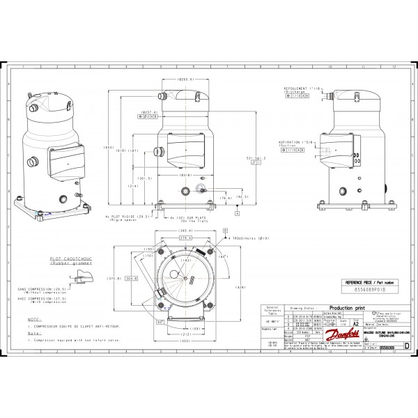DANFOSS (RIDAN) SH240A4AAE Компрессор спиральный - 120H0291 (ДАНФОСС)