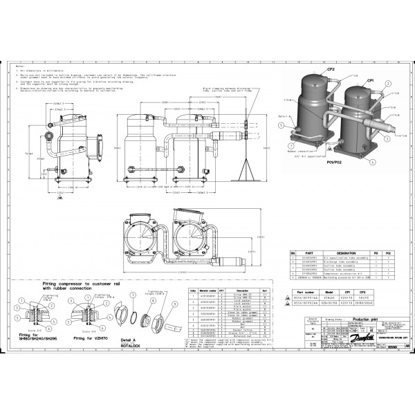 DANFOSS (RIDAN) SH240A4ABE Компрессор спиральный(пр. класс 1770847246) - 120H0300 (ДАНФОСС)