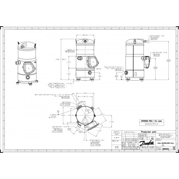 DANFOSS (RIDAN) SH184A4ALC Компрессор спиральный - 120H0361 (ДАНФОСС)