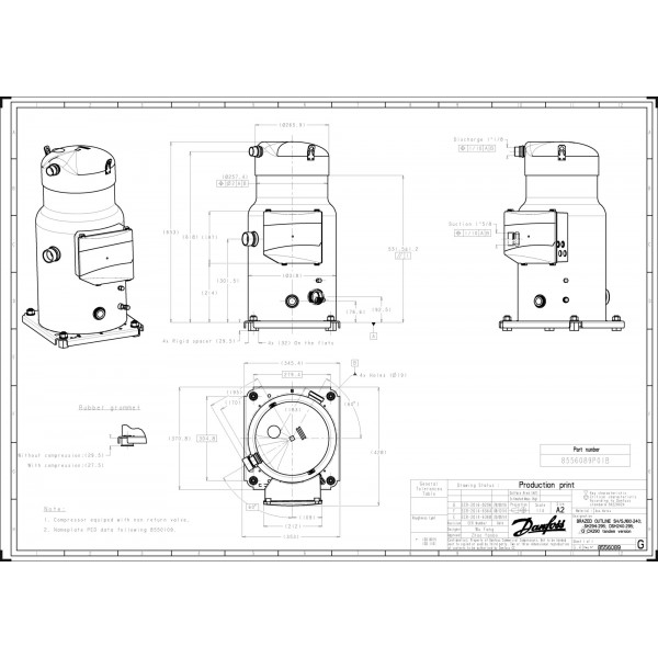 DANFOSS (RIDAN) SH295A4ABE Компрессор спиральный(пр. класс 1770847090) - 120H0828 (ДАНФОСС)