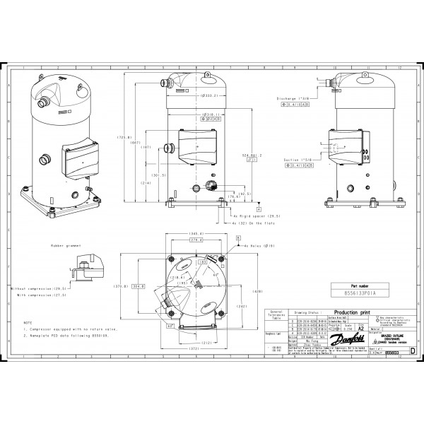 DANFOSS (RIDAN) SH485B4ABA Компрессор спиральный - 120H1064 (ДАНФОСС)