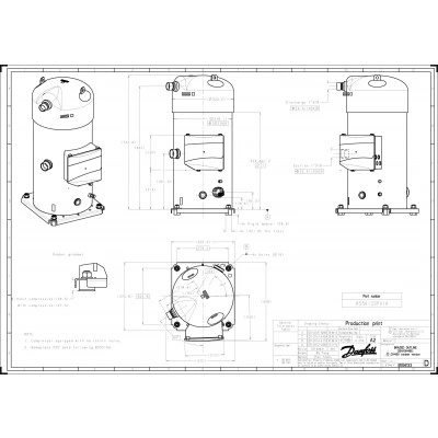 DANFOSS (RIDAN) SH485B4ABA Компрессор спиральный - 120H1064 DANFOSS (RIDAN) SH485B4ABA Компрессор спиральный - 120H1064