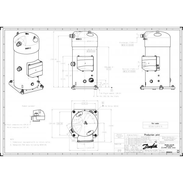 DANFOSS (RIDAN) SH485B4ABA Компрессор спиральный - 120H1064 (ДАНФОСС)