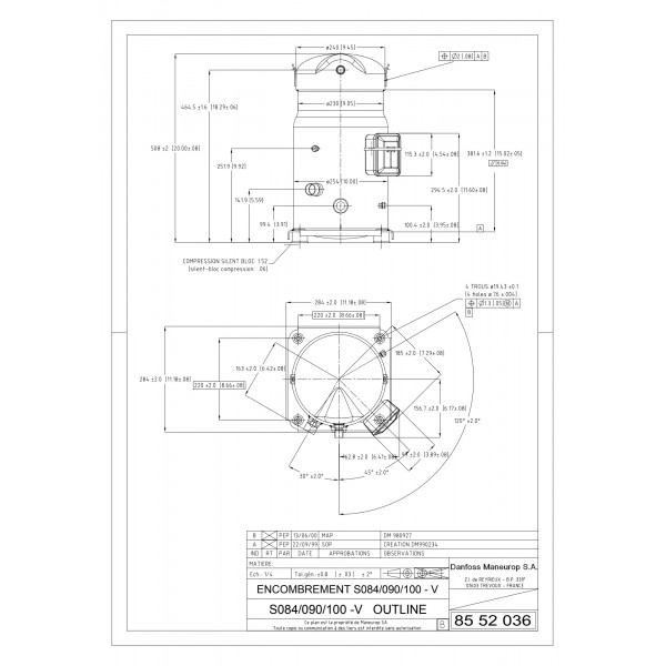 DANFOSS (RIDAN) SM090-4VI Компрессор спиральный - SM090-4VI (ДАНФОСС)