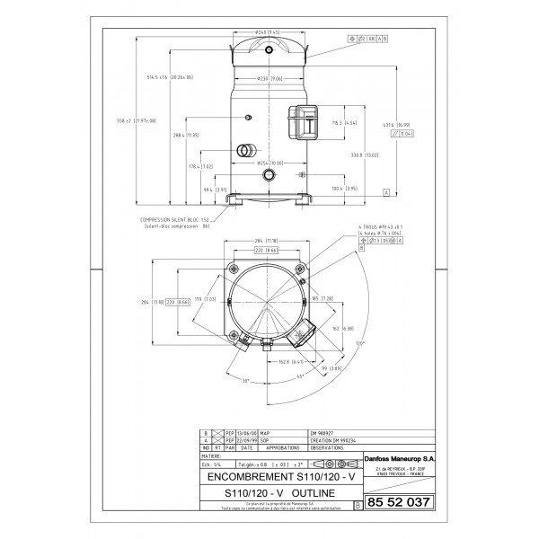 DANFOSS (RIDAN) SZ110-4VI компрессор спиральный - SZ110-4VI (ДАНФОСС)