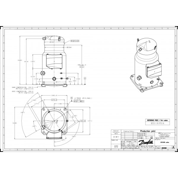 DANFOSS (RIDAN) SZ185-4PCI  Компрессор спиральный - SZ185-4PCI (ДАНФОСС)
