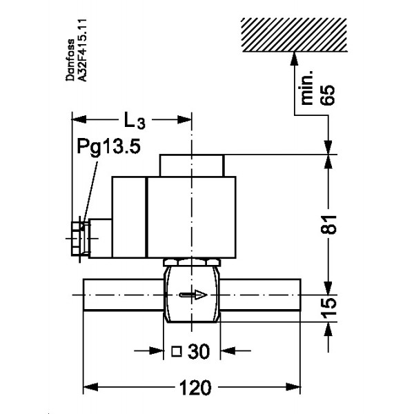 DANFOSS (RIDAN) EVRS  3 Клапан соленоидный - 032F3080 (ДАНФОСС)