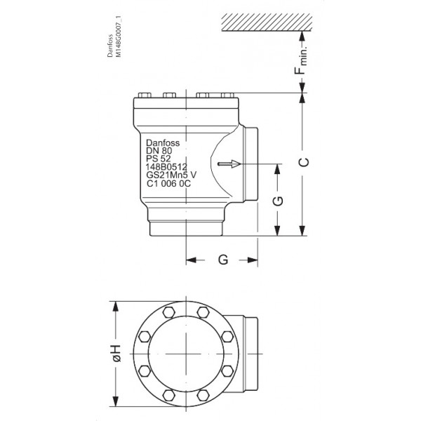 DANFOSS (RIDAN) CHV-X 125 A Клапан обратный - 148B6137 (ДАНФОСС)