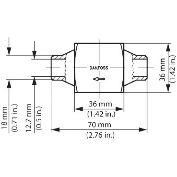 DANFOSS (RIDAN) CVH Штуцер(пр. класс 4000901190) - 027F1047 (ДАНФОСС)