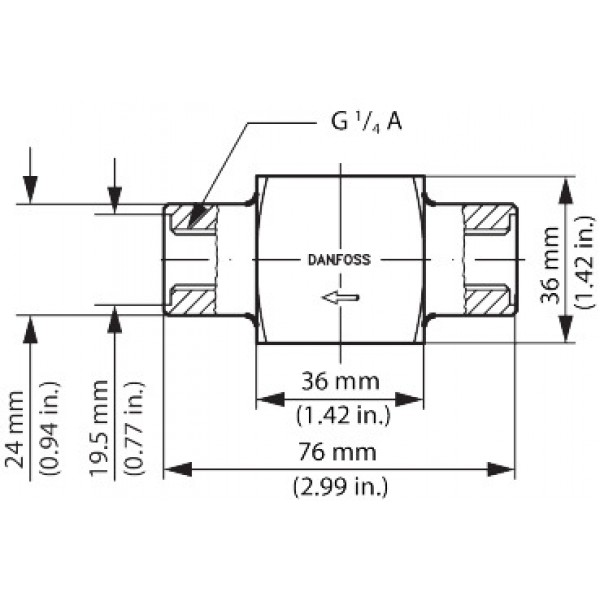 DANFOSS (RIDAN) CVH Штуцер - 027F1160 (ДАНФОСС)