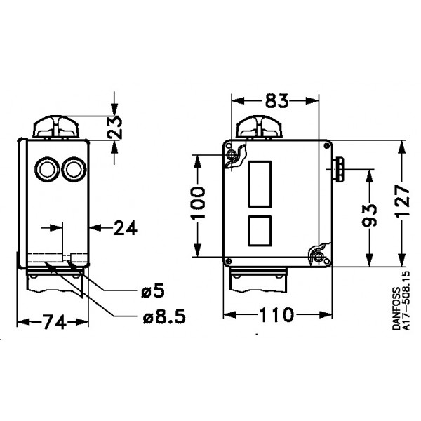 DANFOSS (RIDAN) RT 112 Реле давления 0,1…1,1 бар авто - 017-519166 (ДАНФОСС)
