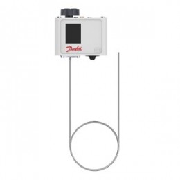 DANFOSS (RIDAN) Реле температуры KP 61, -30 - 15°C, заводская уставка 7°С, капиллярная трубка 3 м, класс защиты IP30, в комплекте со стенным кронштейном и кре